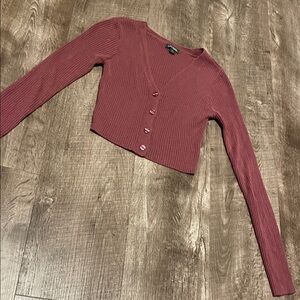 Wild Fable Ribbed Burgundy Cardigan